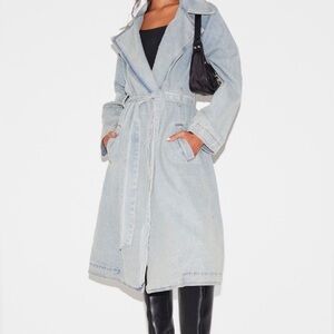 Vintage denim trench coat